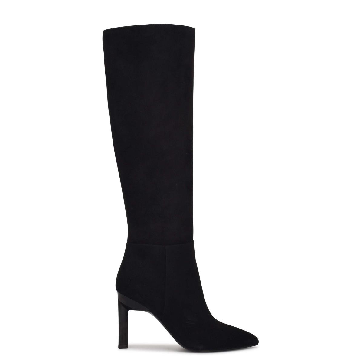 Black Women\'s Nine West Eardy Heeled Boots | VAWD17856