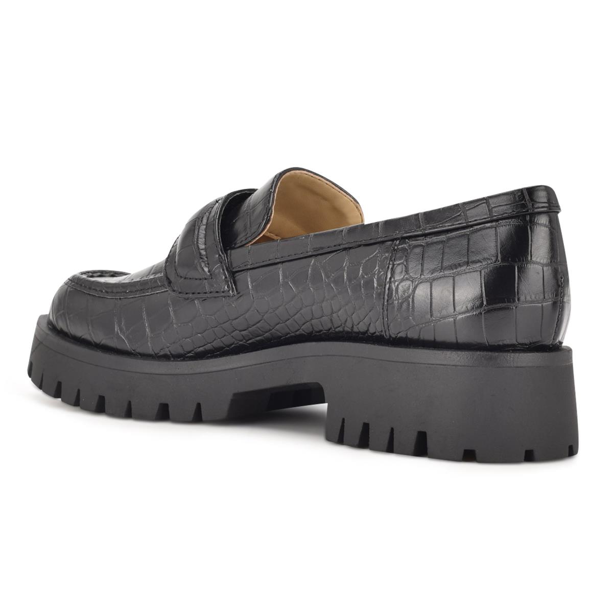 Black Women's Nine West Garren Lug Sole Loafers | ZAXP30528