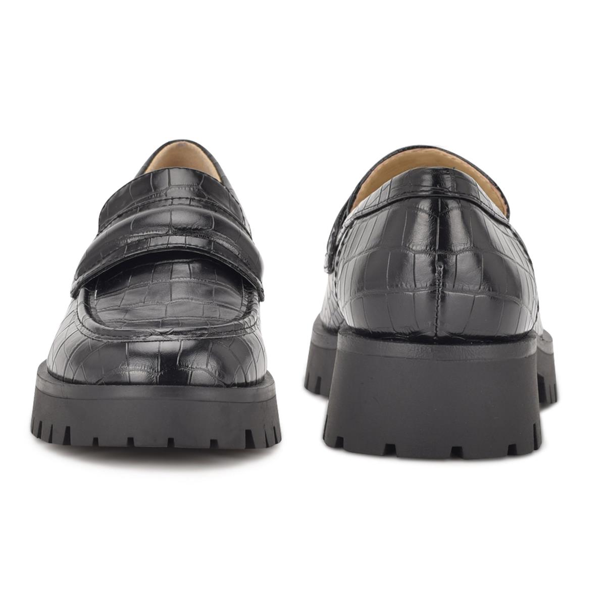 Black Women's Nine West Garren Lug Sole Loafers | ZAXP30528