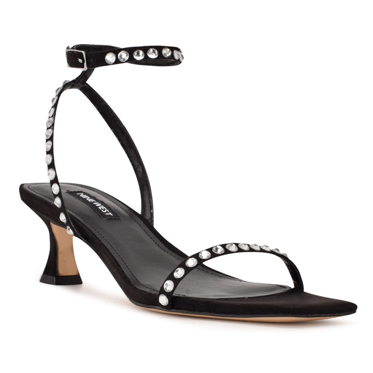 Black Women's Nine West Giena Ankle Strap Dress Sandals | JERN57061