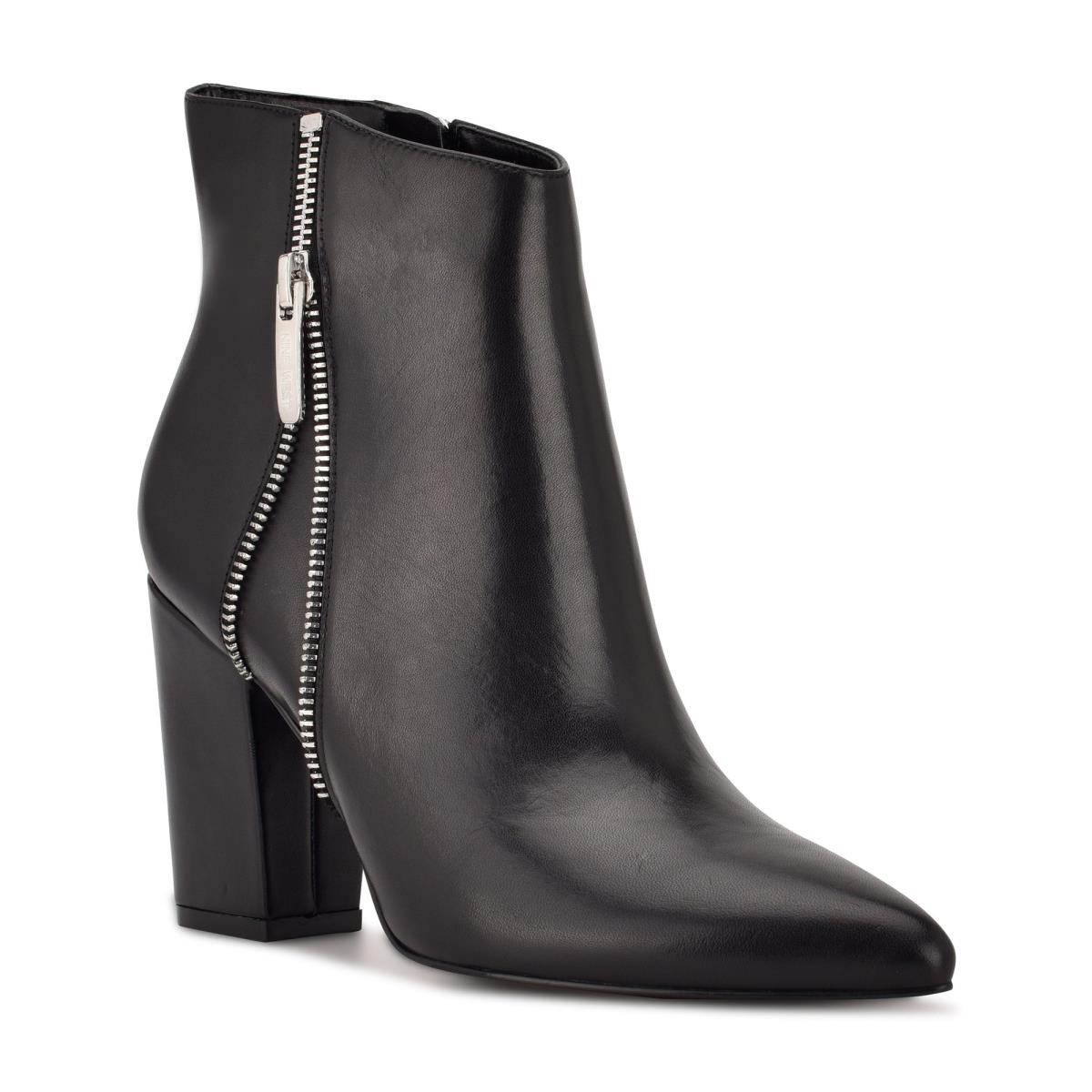 Black Women's Nine West Glorya Heeled Booties | VKWO50368