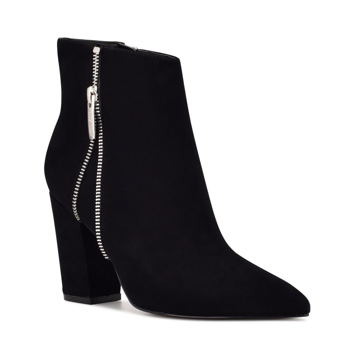 Black Women's Nine West Glorya Heeled Booties | WEIX54098