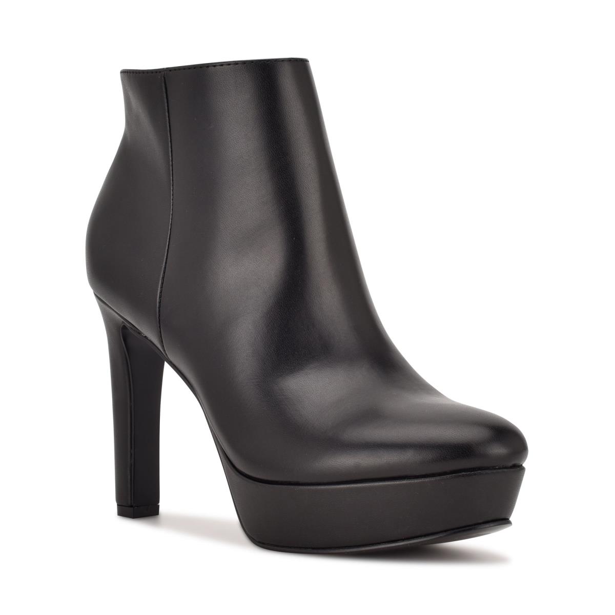 Black Women's Nine West Glowup Platform Booties | XUSA09572