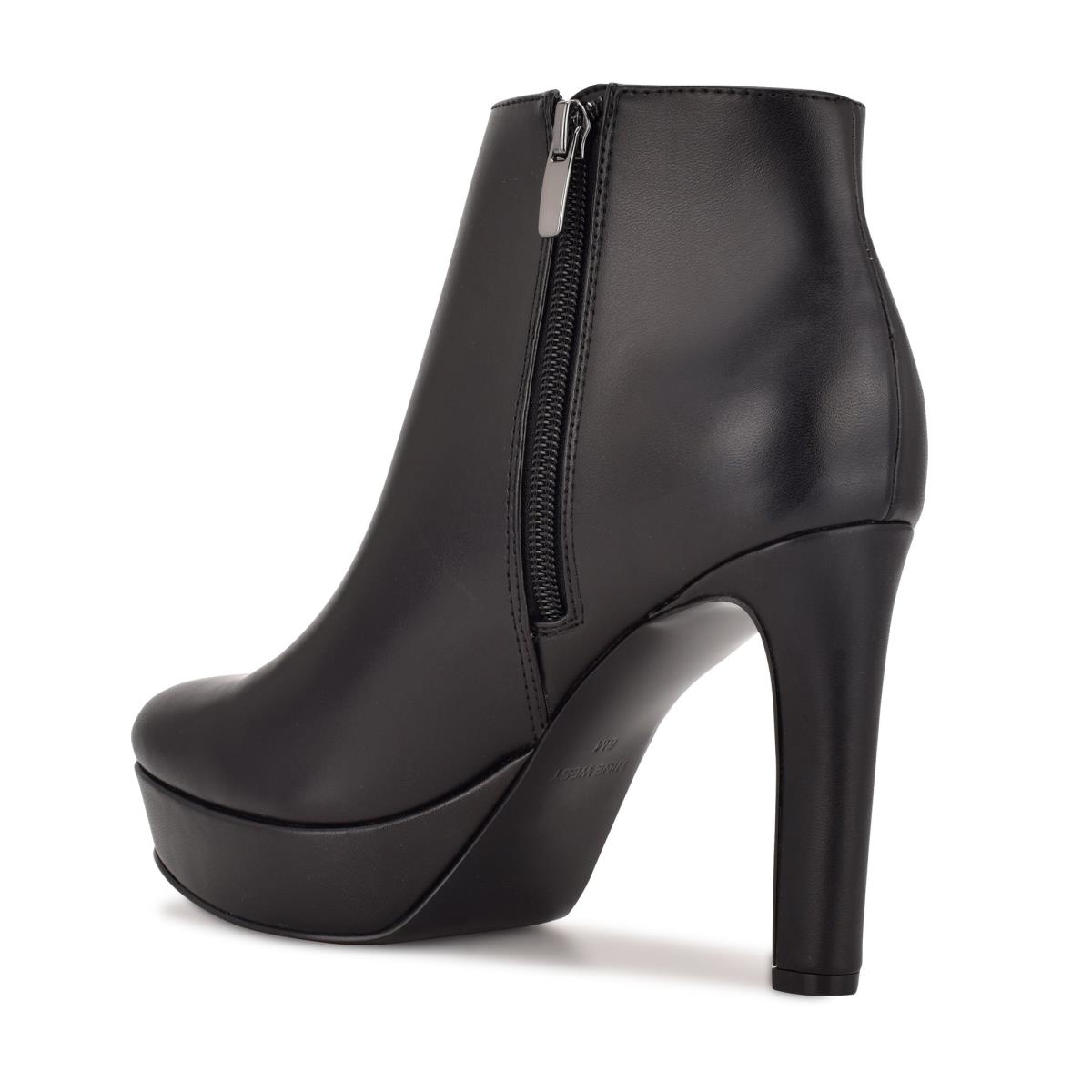 Black Women's Nine West Glowup Platform Booties | XUSA09572