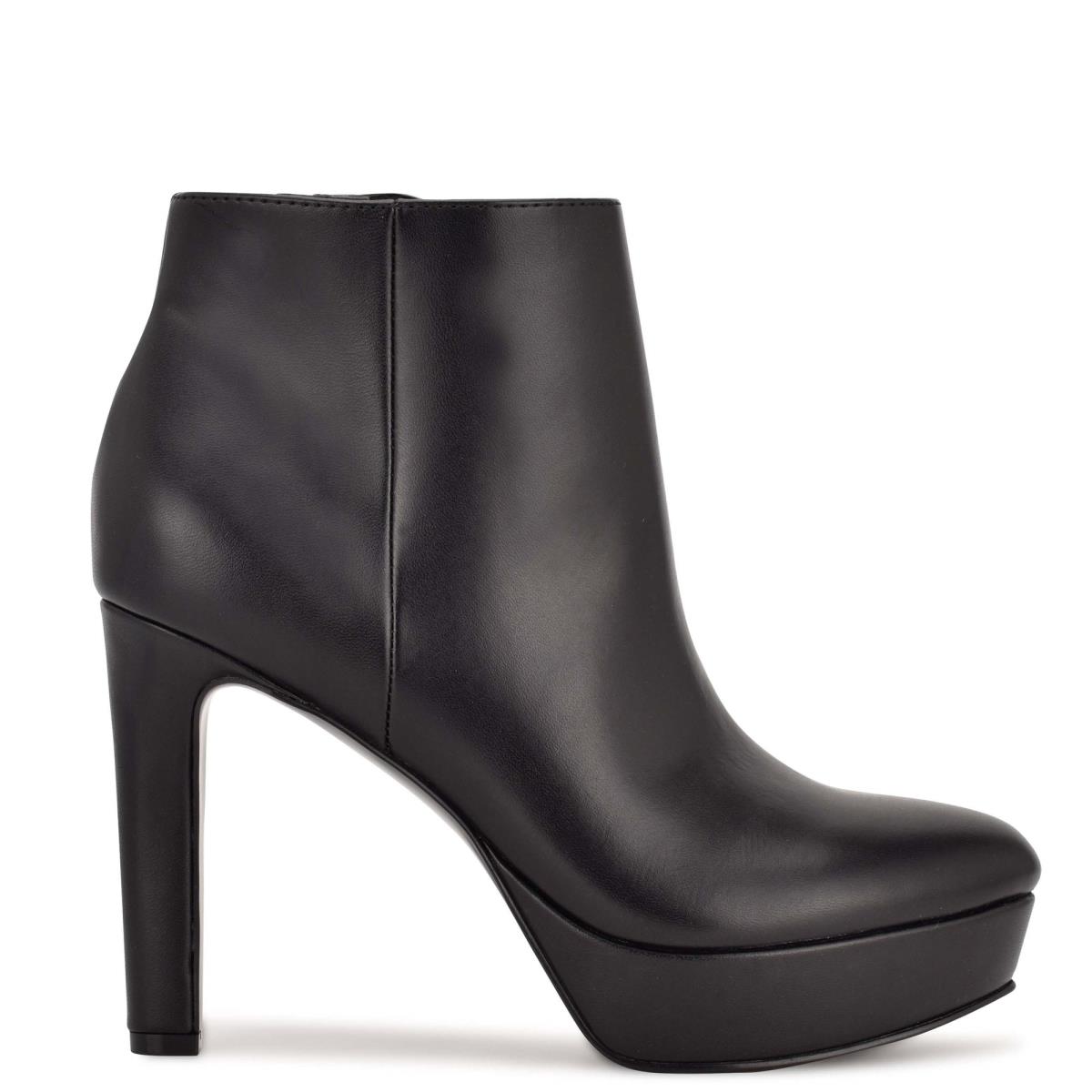 Black Women\'s Nine West Glowup Platform Booties | XUSA09572