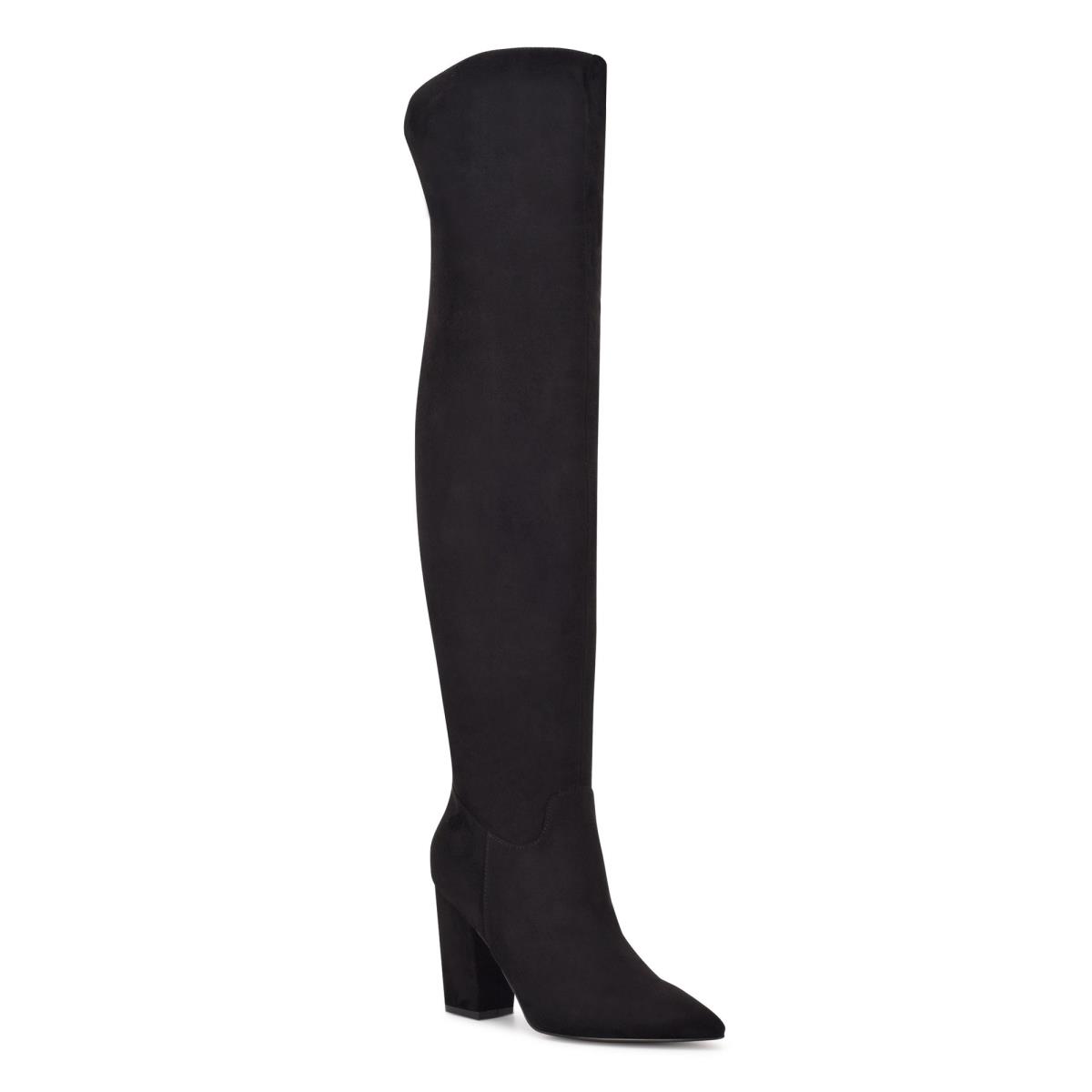 Black Women's Nine West Goforit Over The Knee Heeled Boots | HILN74508