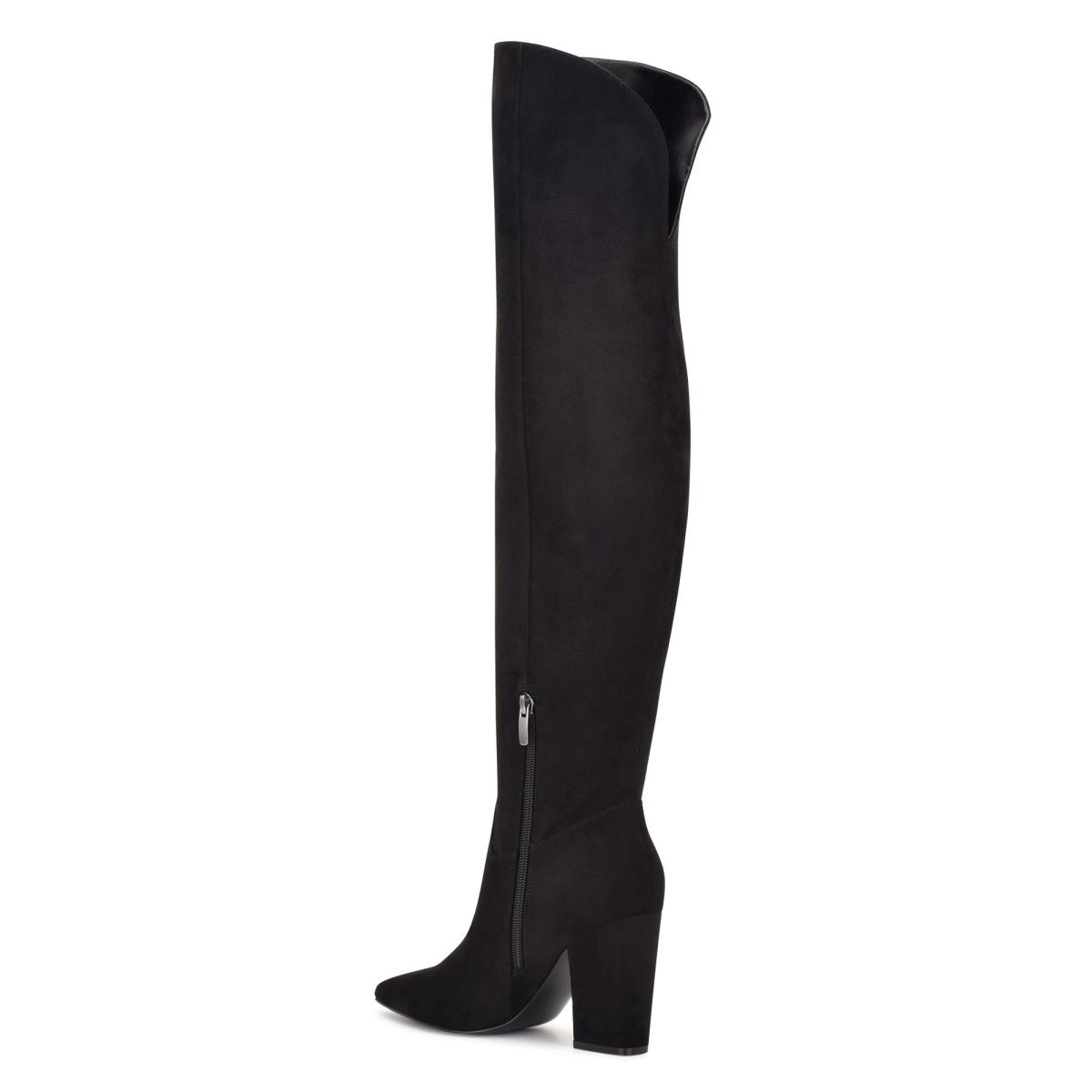 Black Women's Nine West Goforit Over The Knee Heeled Boots | HILN74508