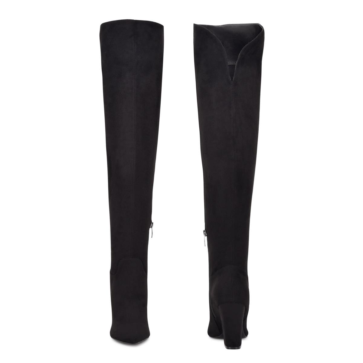 Black Women's Nine West Goforit Over The Knee Heeled Boots | HILN74508