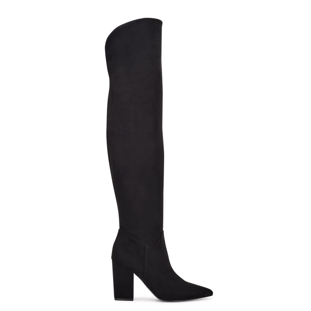 Black Women\'s Nine West Goforit Over The Knee Heeled Boots | HILN74508