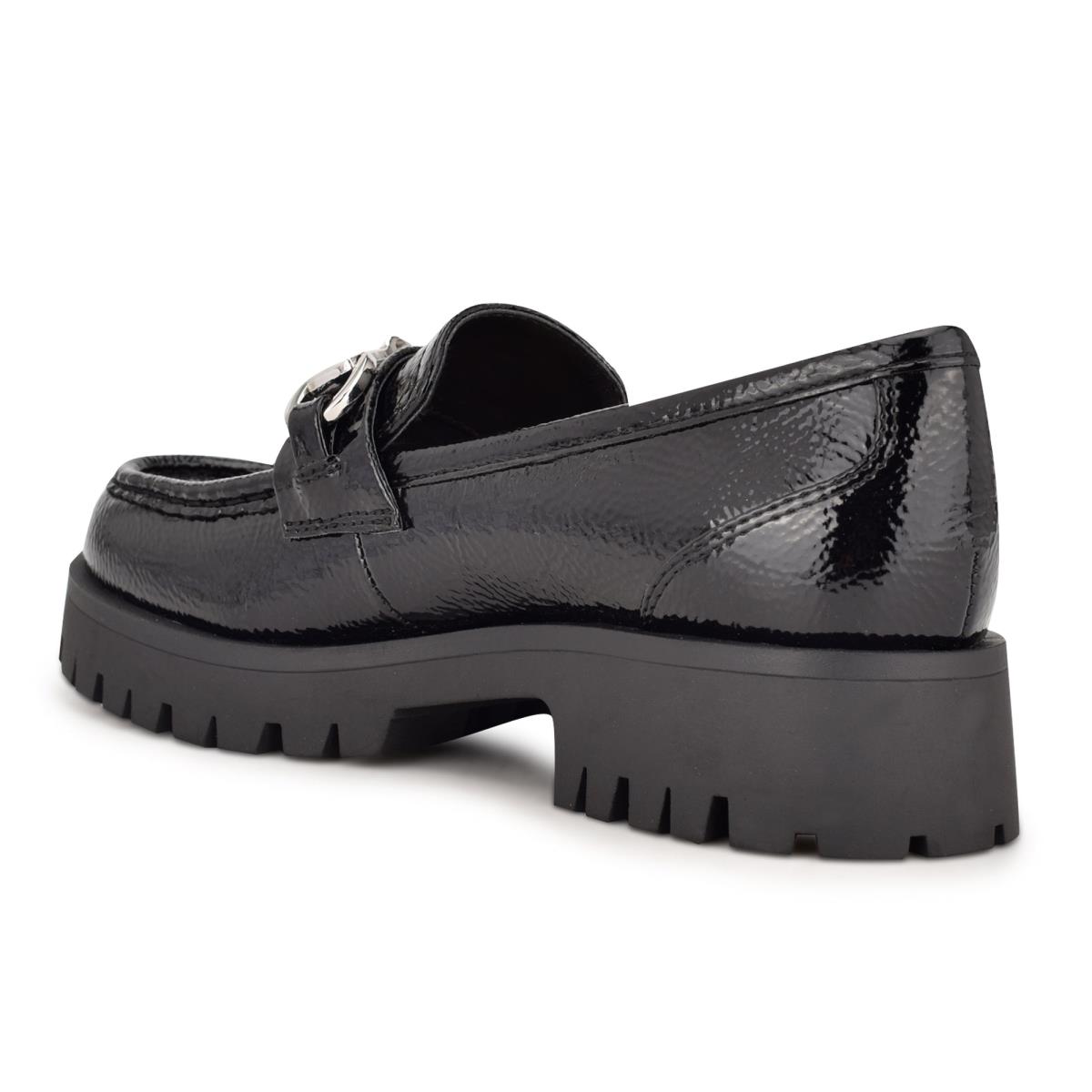 Black Women's Nine West Gonehme Lug Sole Loafers | AZLG02685