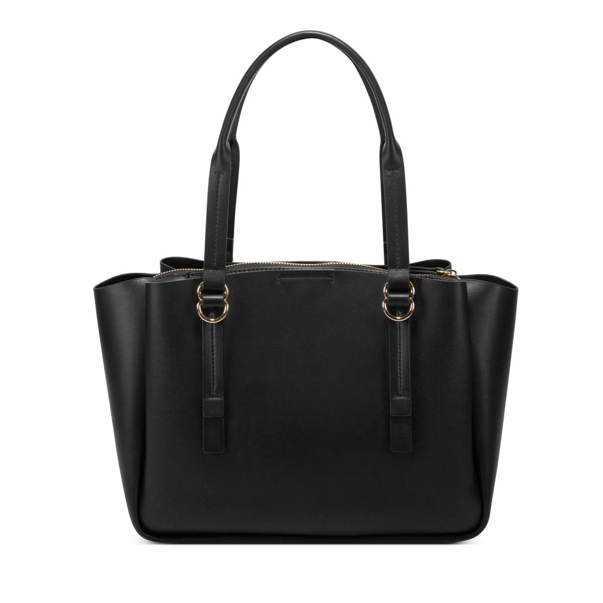 Black Women's Nine West Maisie Jet Set Satchel Bags | BYUV90853