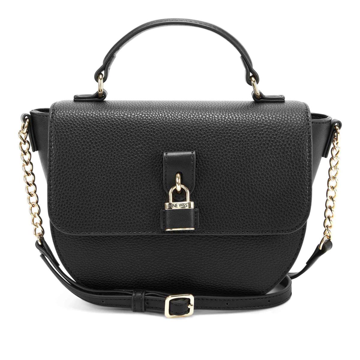 Black Women\'s Nine West Nemi Top Handle Flap Crossbody Bags | MLEY03475