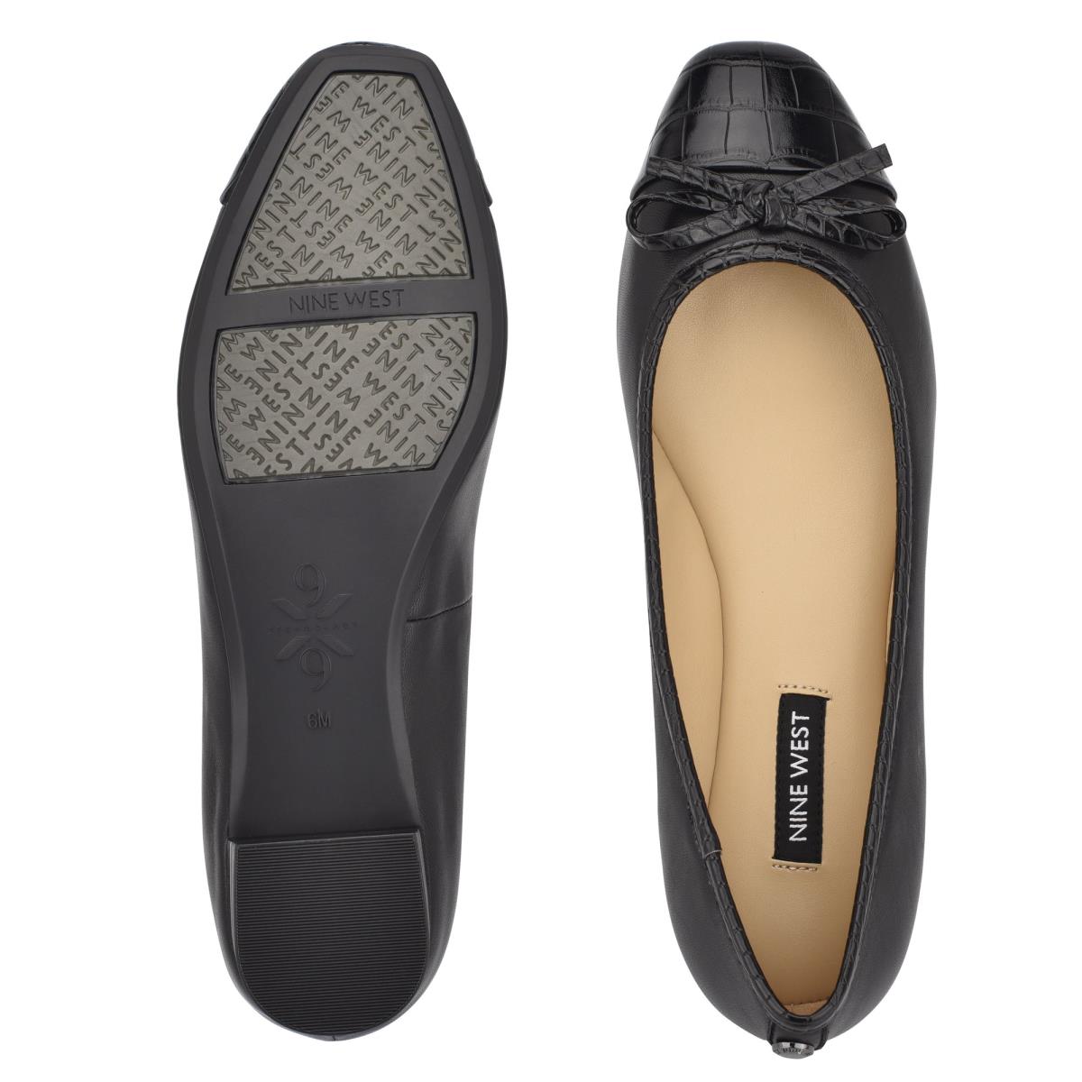 Black Women's Nine West Olly 9x9 Ballet Flats | AODW06152