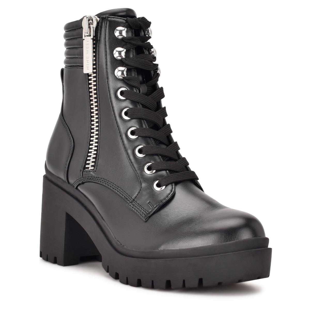 Black Women's Nine West Quiz Heeled Booties | IAEC96407