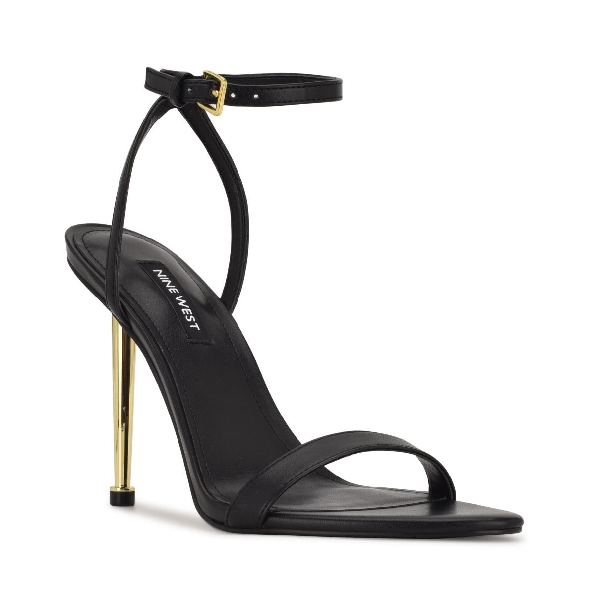 Black Women's Nine West Reina Ankle Strap Sandals | WVID41762