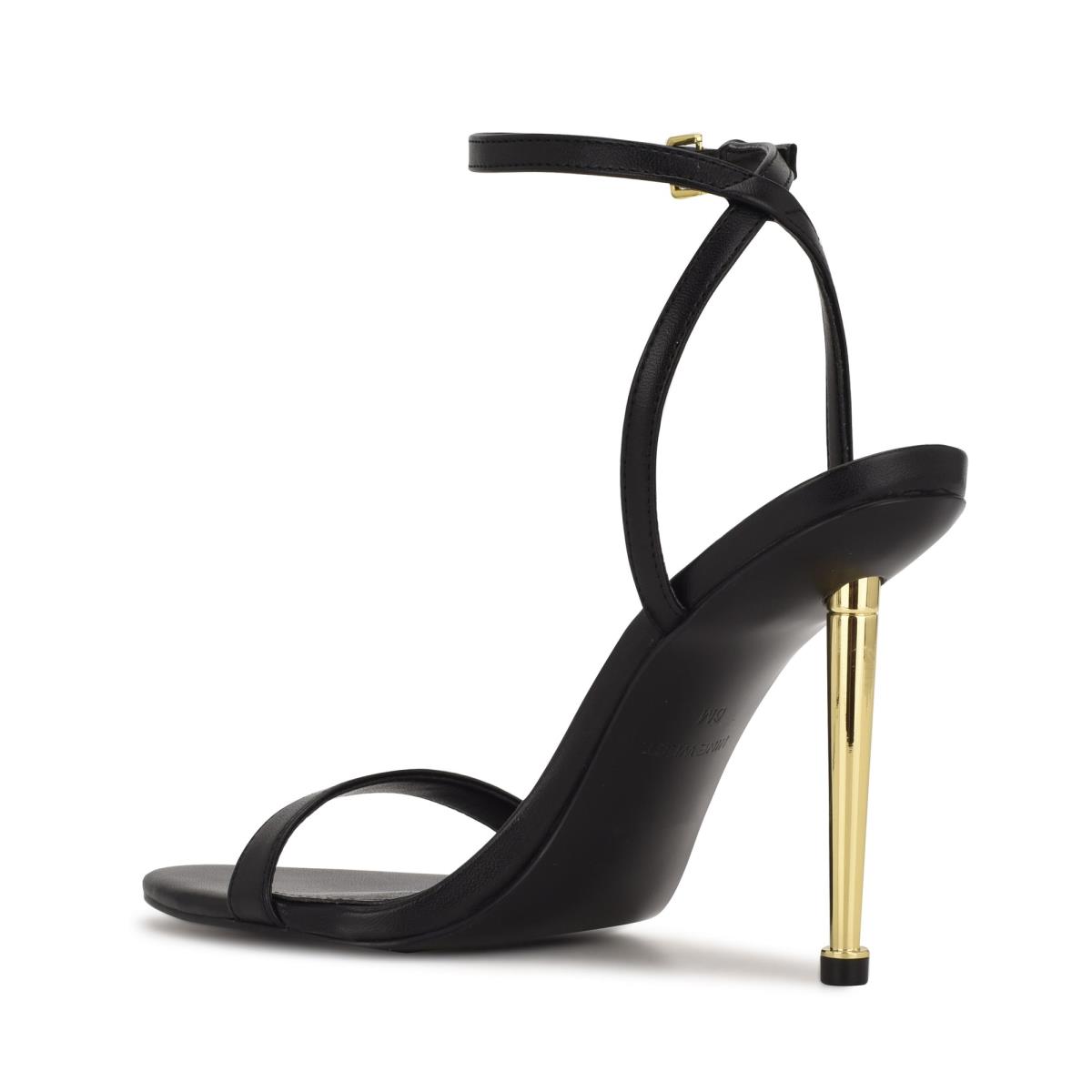 Black Women's Nine West Reina Ankle Strap Sandals | WVID41762