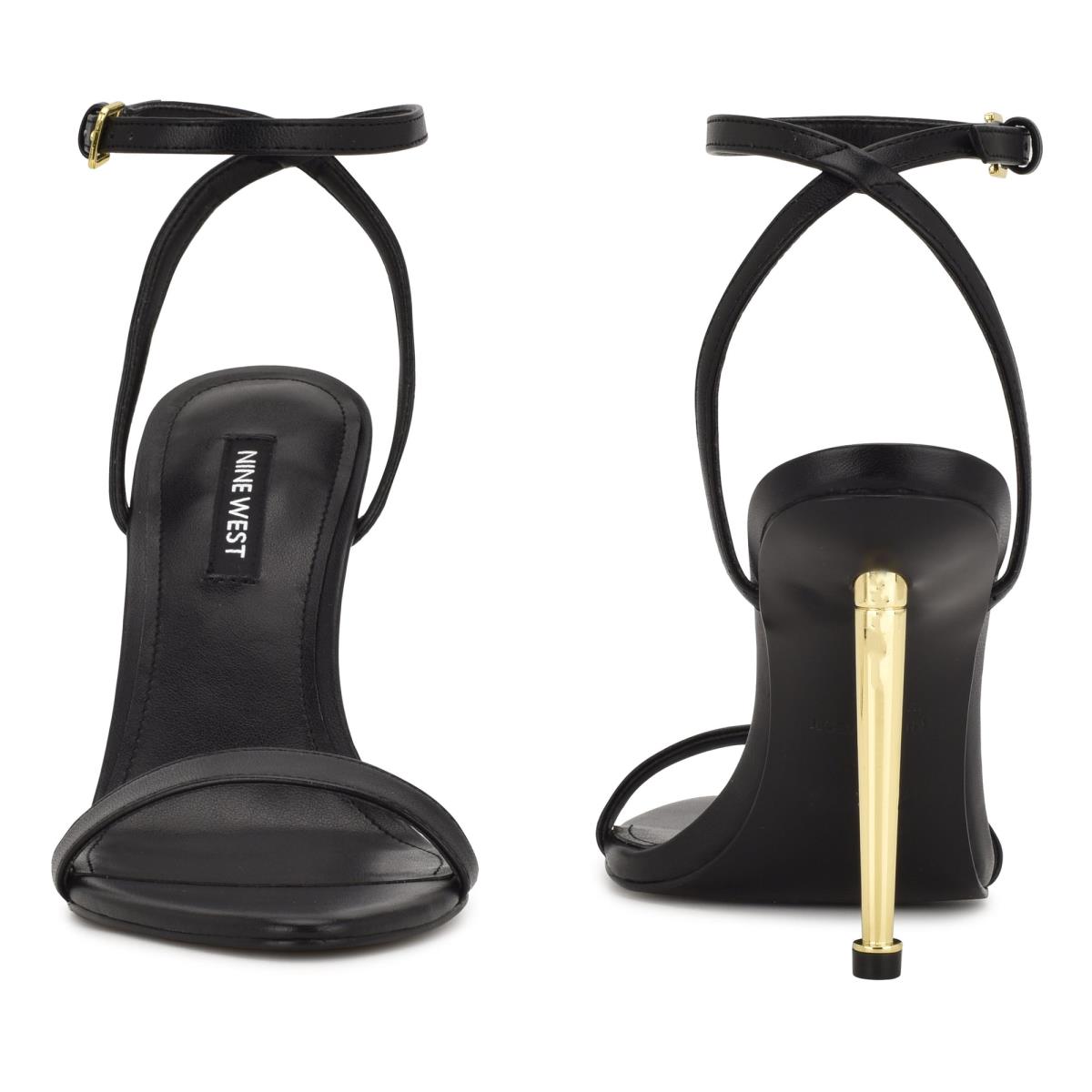 Black Women's Nine West Reina Ankle Strap Sandals | WVID41762