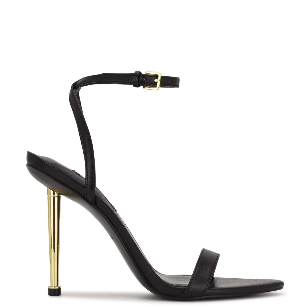 Black Women\'s Nine West Reina Ankle Strap Sandals | WVID41762