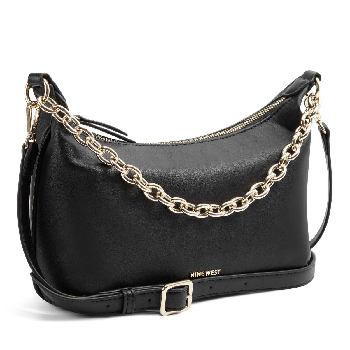 Black Women's Nine West Ronnie Top Zip Shoulder Bag Shoulder Bags | ZXCT07492