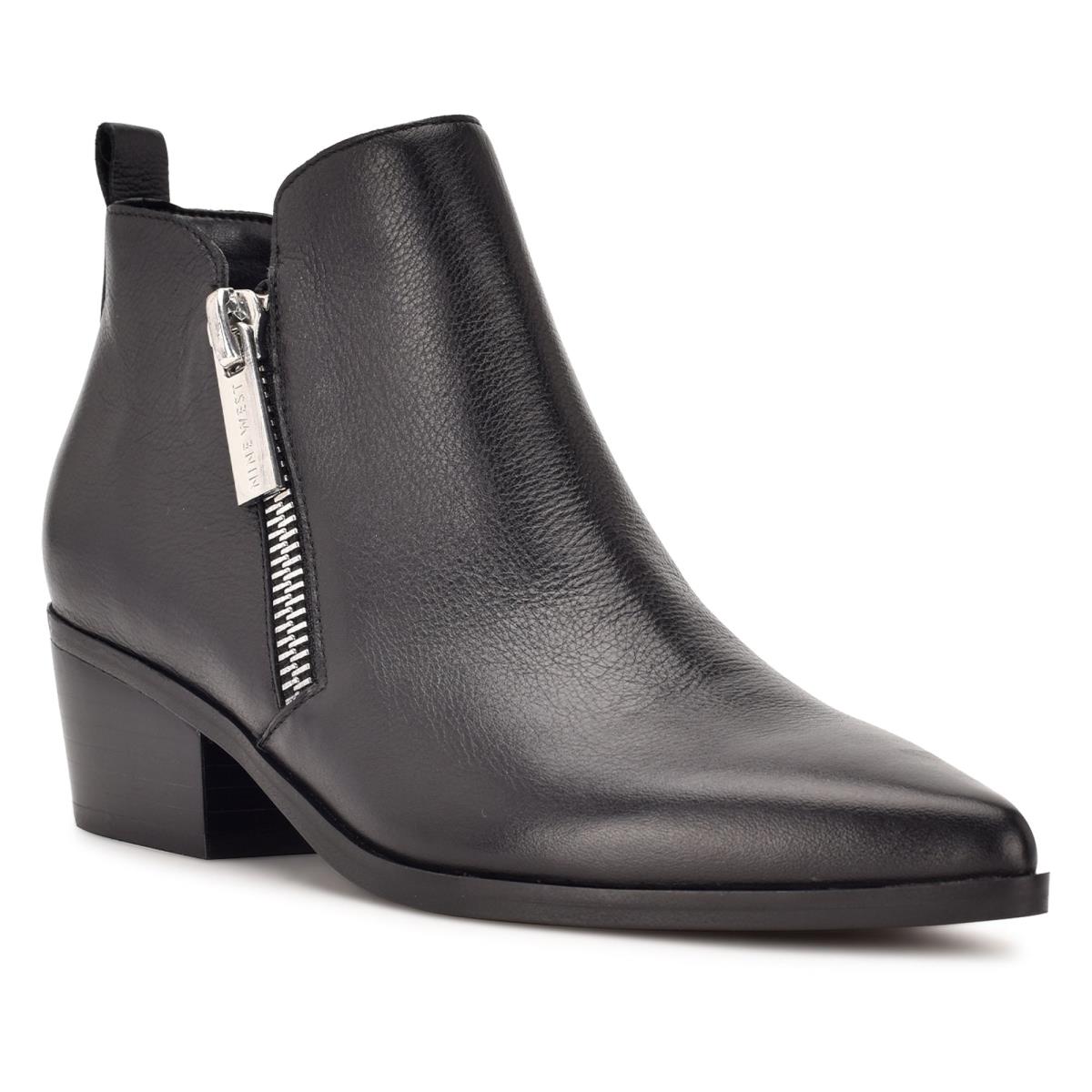 Black Women's Nine West Single Pointy Toe Booties | ZCOT27598