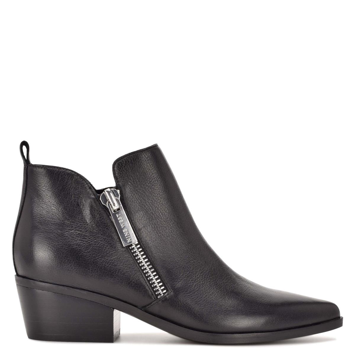 Black Women\'s Nine West Single Pointy Toe Booties | ZCOT27598