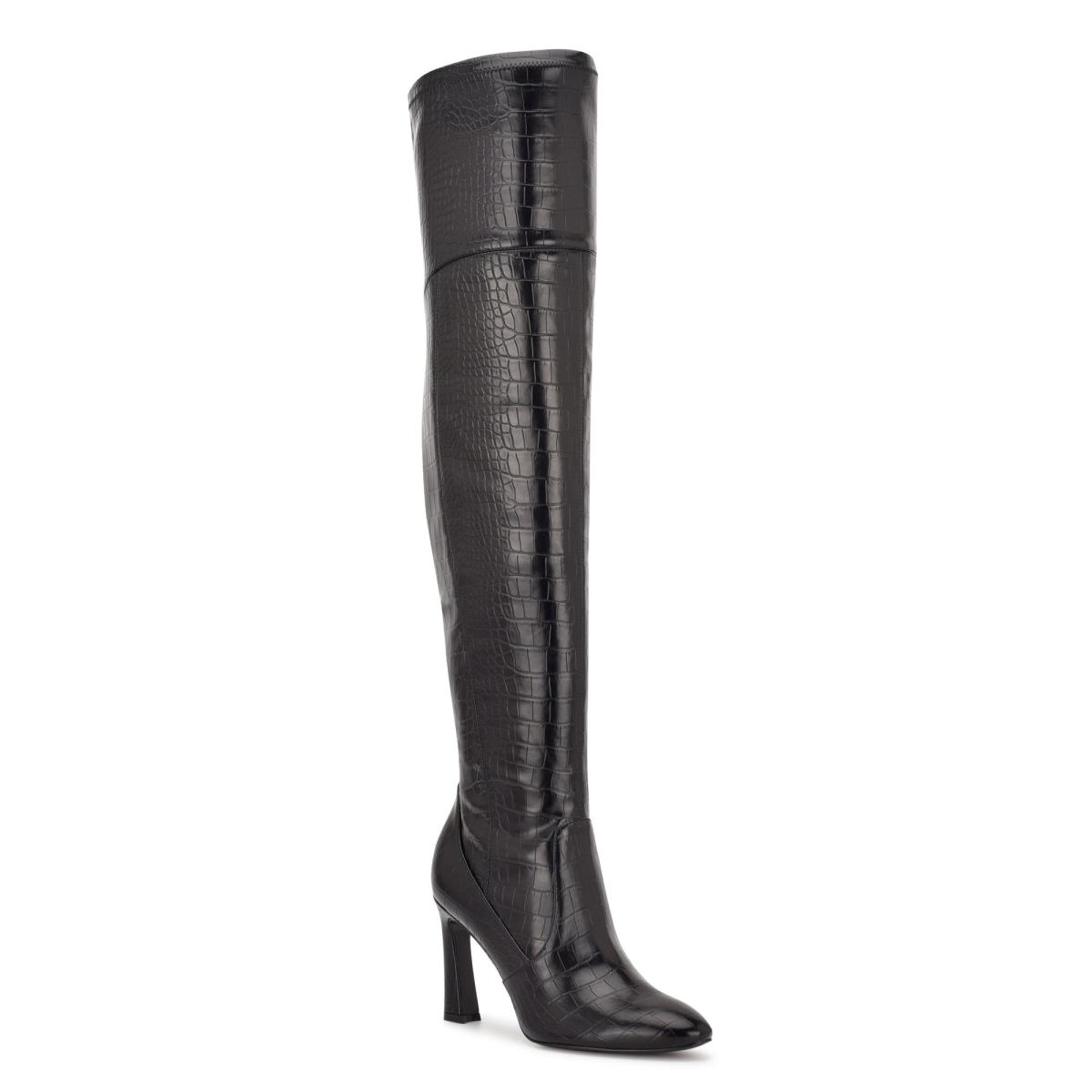 Black Women's Nine West Sizzle Over The Knee Heel Boots | ARTP78261