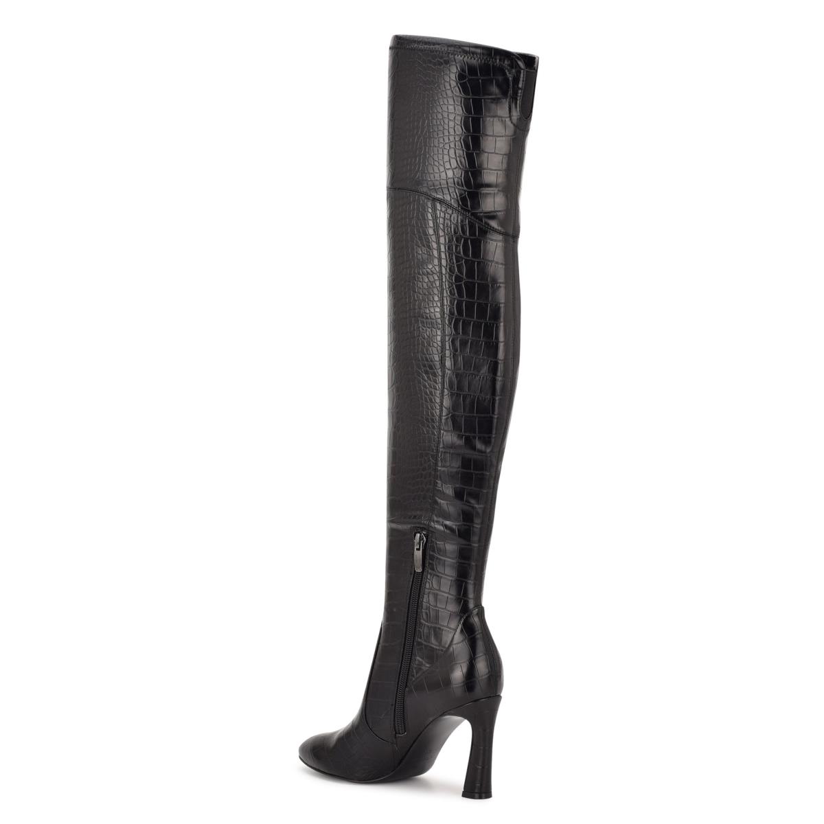 Black Women's Nine West Sizzle Over The Knee Heel Boots | ARTP78261