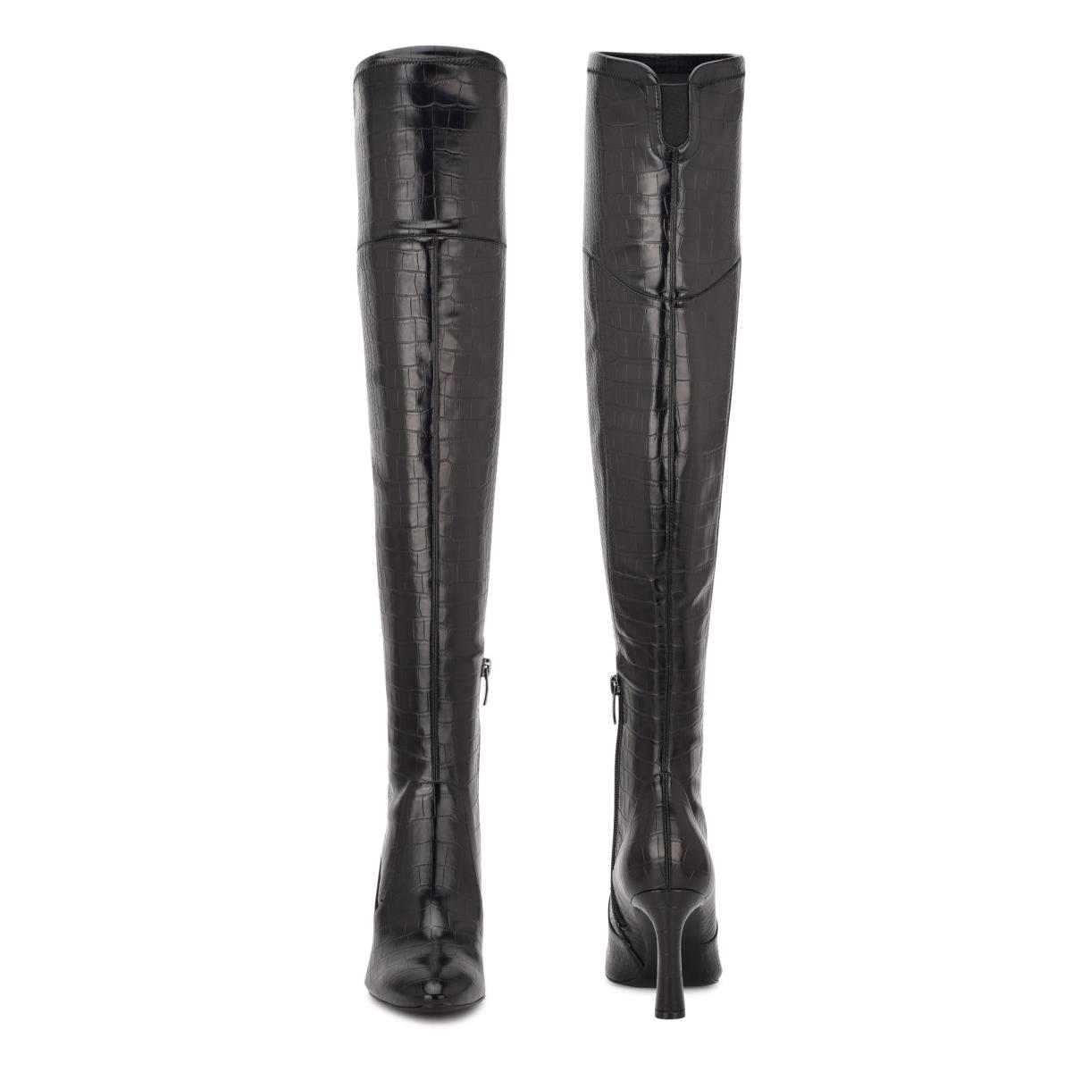 Black Women's Nine West Sizzle Over The Knee Heel Boots | ARTP78261