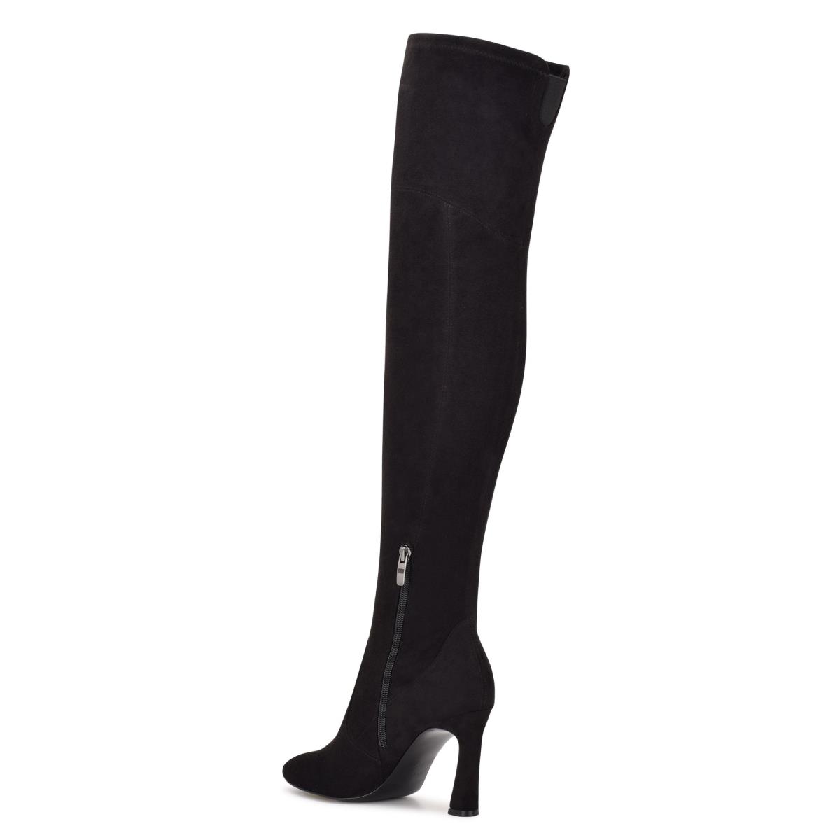 Black Women's Nine West Sizzle Over The Knee Heel Boots | XFOC74381