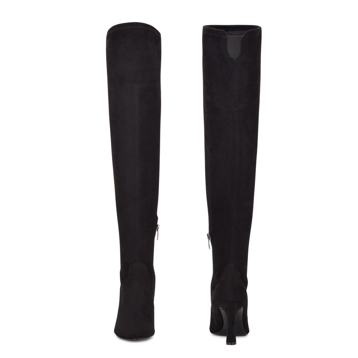 Black Women's Nine West Sizzle Over The Knee Heel Boots | XFOC74381