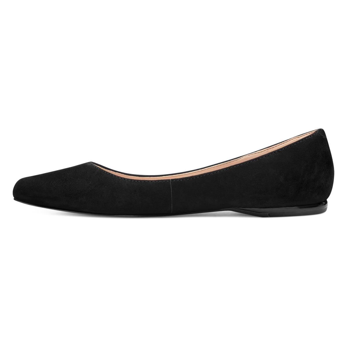 Black Women's Nine West Speakup Almond Toe Flats | UMSP72504