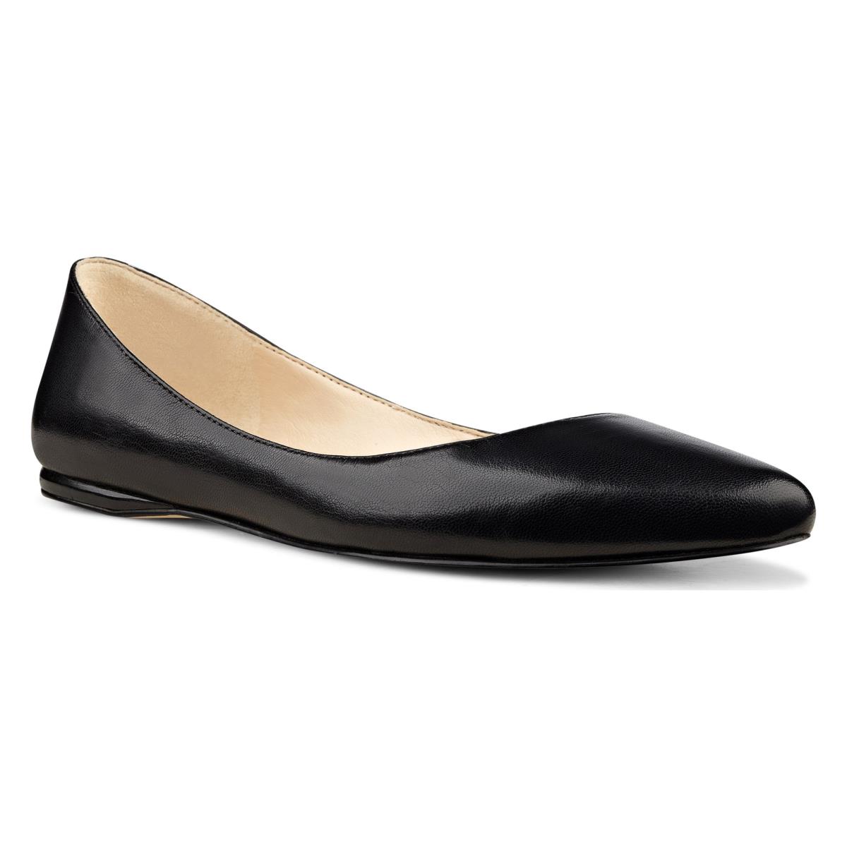 Black Women's Nine West Speakup Almond Toe Flats | WEQK46908