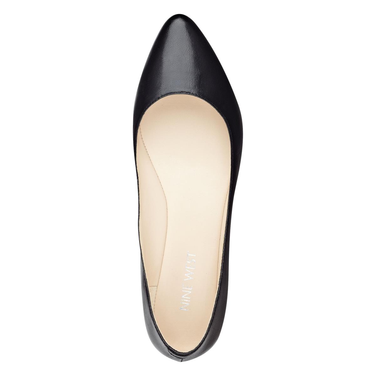 Black Women's Nine West Speakup Almond Toe Flats | WEQK46908