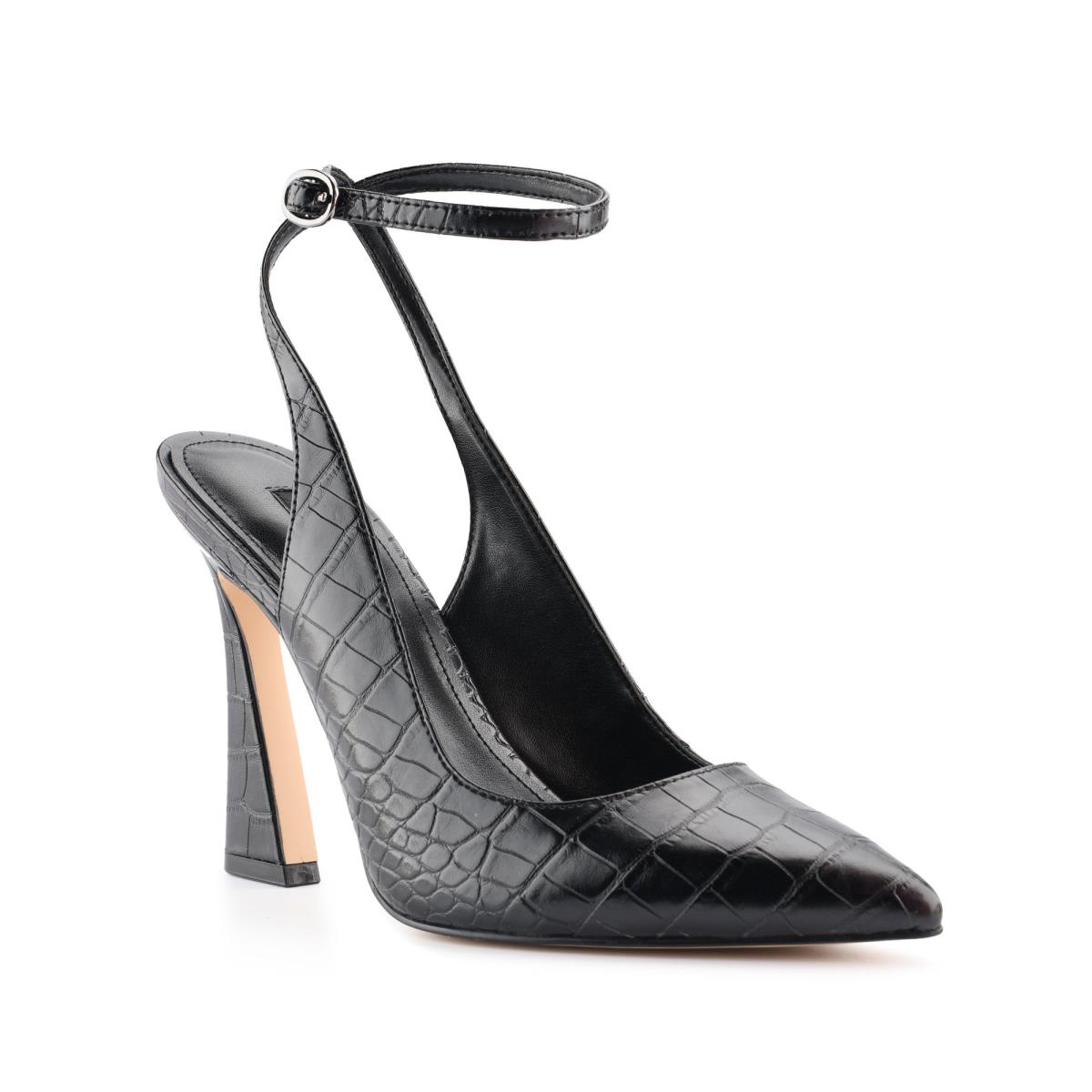 Black Women's Nine West Tabita Ankle Strap Dress Pumps | SBET69587