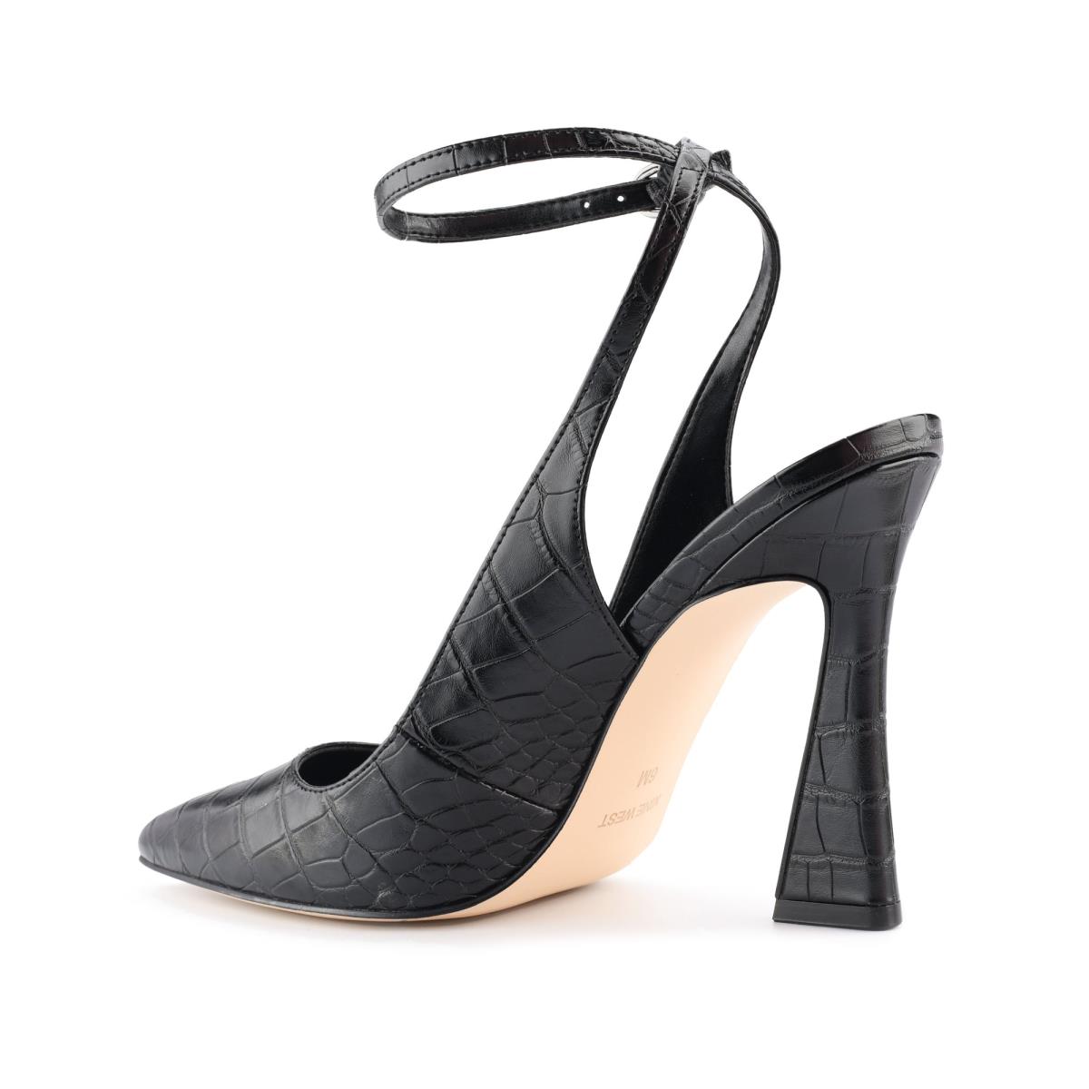 Black Women's Nine West Tabita Ankle Strap Dress Pumps | SBET69587