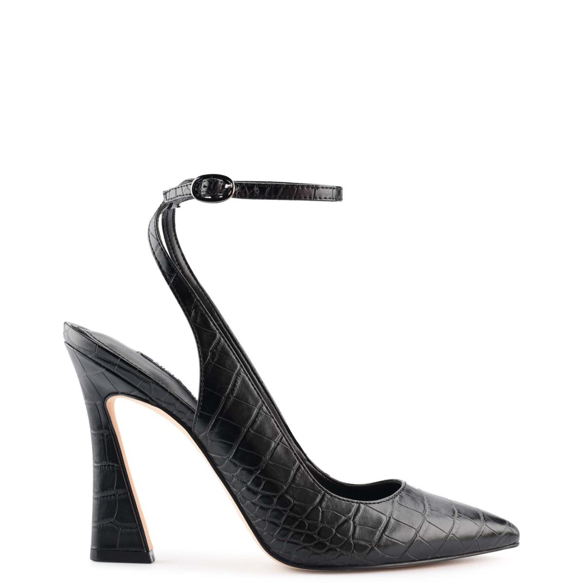 Black Women\'s Nine West Tabita Ankle Strap Dress Pumps | SBET69587