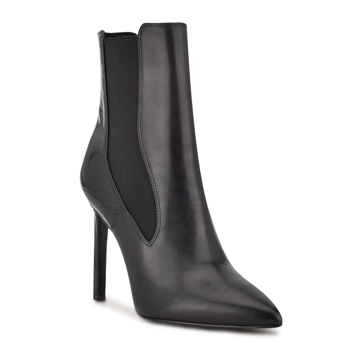 Black Women's Nine West Topit Dress Booties | MQNJ54681