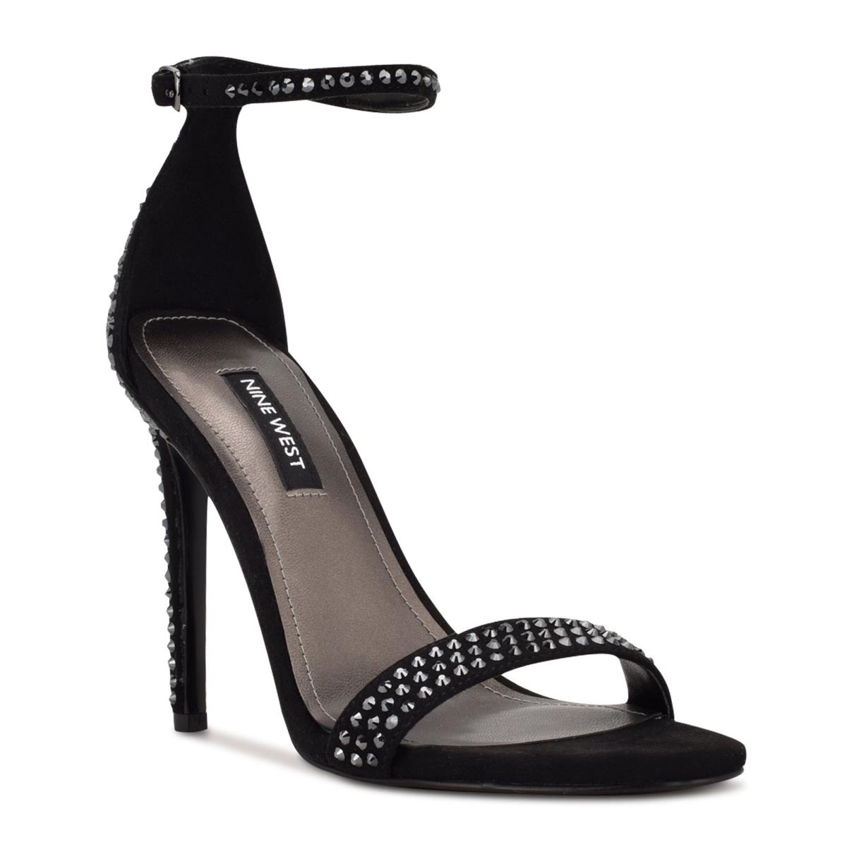 Black Women's Nine West Toria Ankle Strap Sandals | ZQBX10237