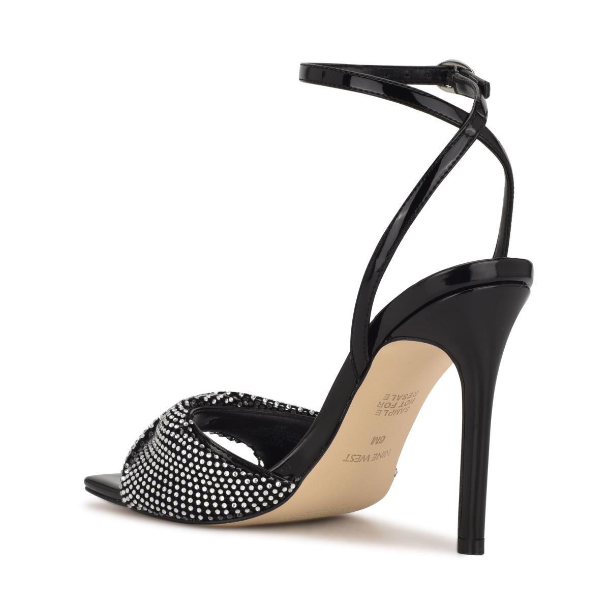 Black Women's Nine West Twinkle Heeled Dress Sandals | LTRQ80152