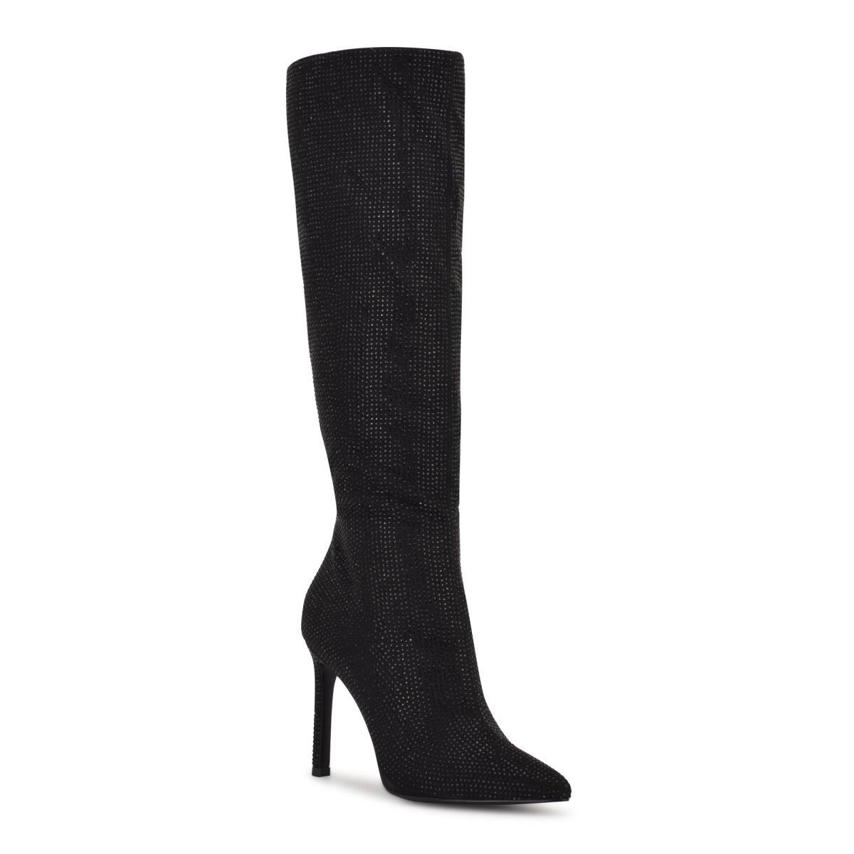 Black Women's Nine West Tysh Rhinestone Dress Boots | ELAU36725