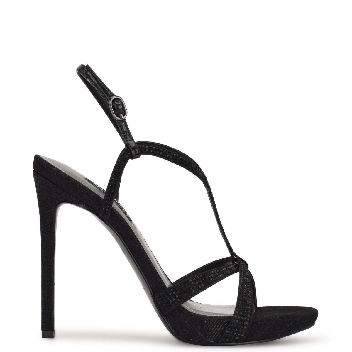 Black Women\'s Nine West Ulliy Heeled Dress Sandals | WDBQ38072