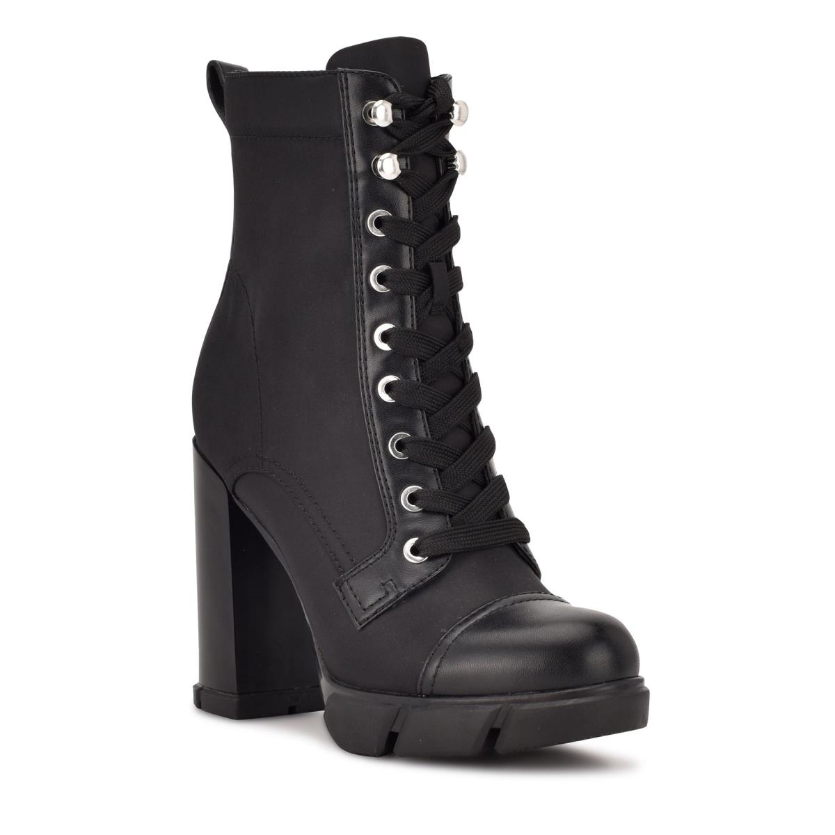 Black Women's Nine West Vega Heeled Booties | XBNW68175