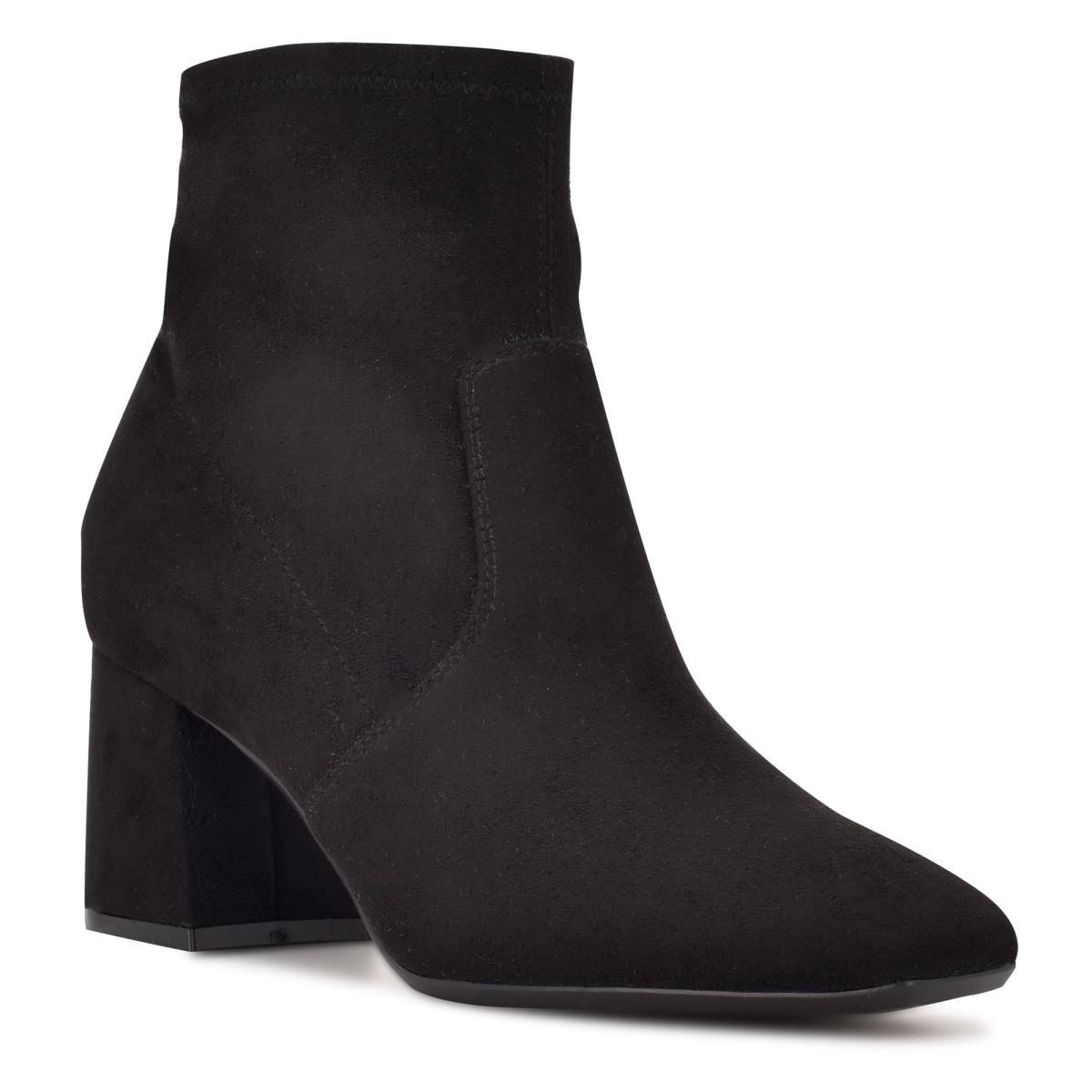 Black Women's Nine West Viper 9x9 Heeled Booties | APQJ31689