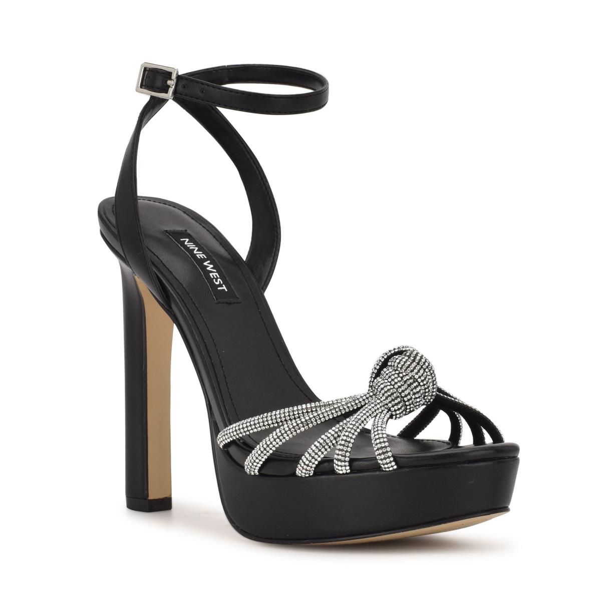 Black Women's Nine West Wowzz Platform Dress Sandals | RDLZ92807