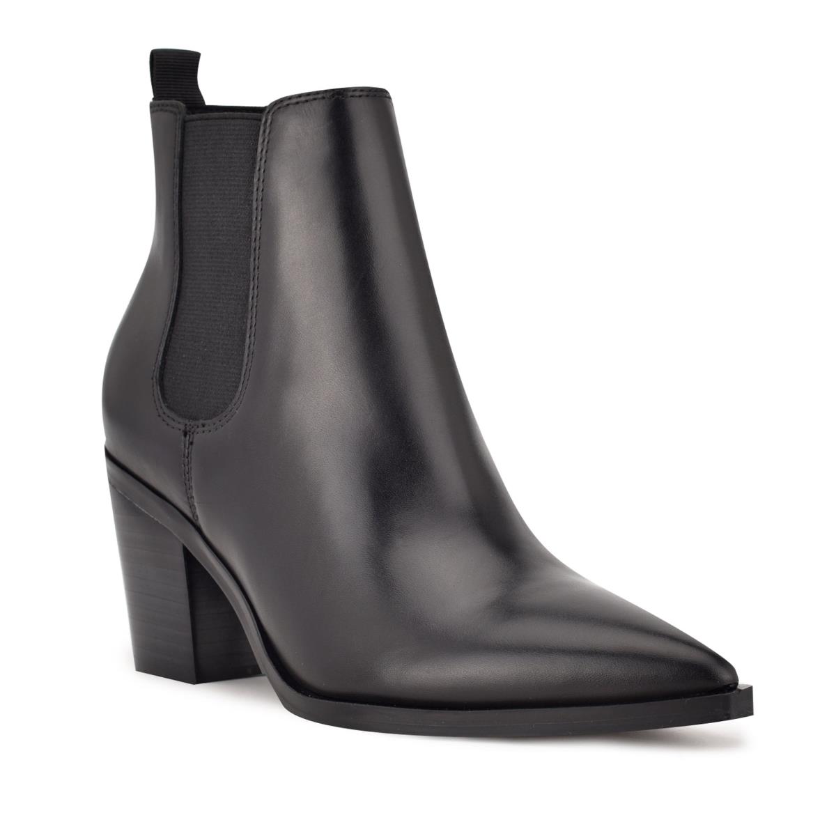 Black Women's Nine West Wyllis Block Heel Booties | NKEA93810