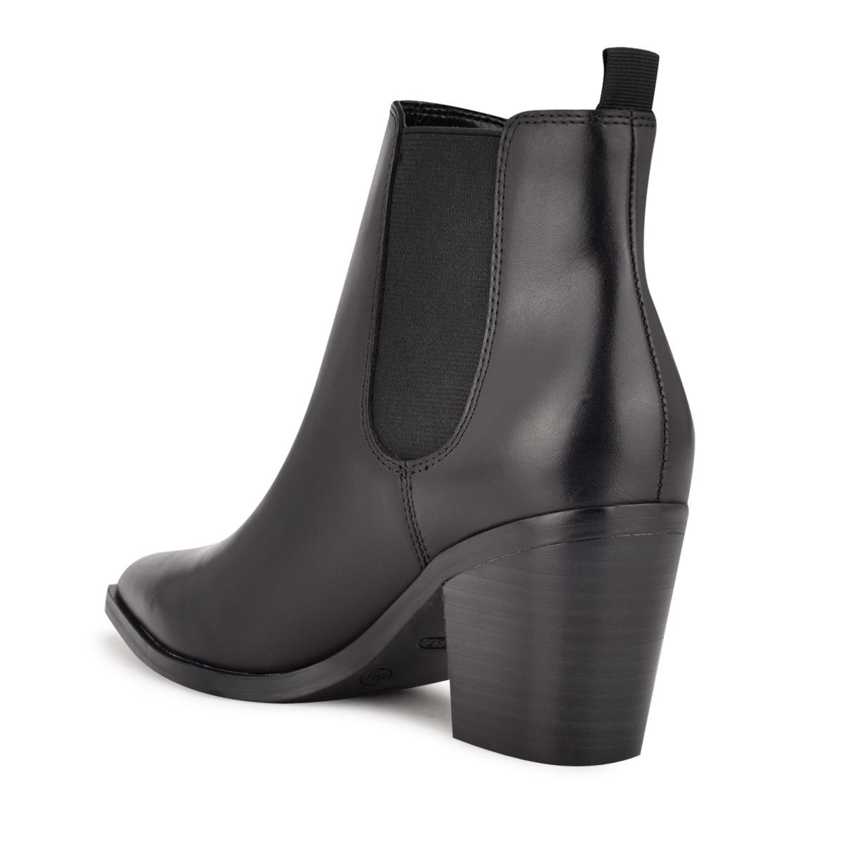 Black Women's Nine West Wyllis Block Heel Booties | NKEA93810