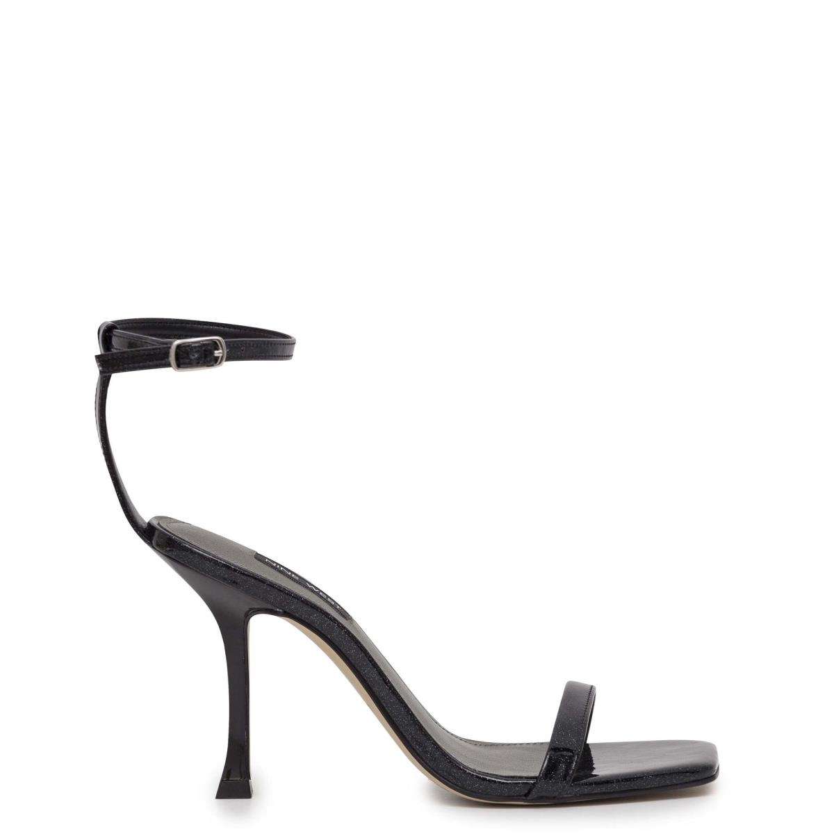 Black Women\'s Nine West Yess Ankle Strap Sandals | VZEG28105