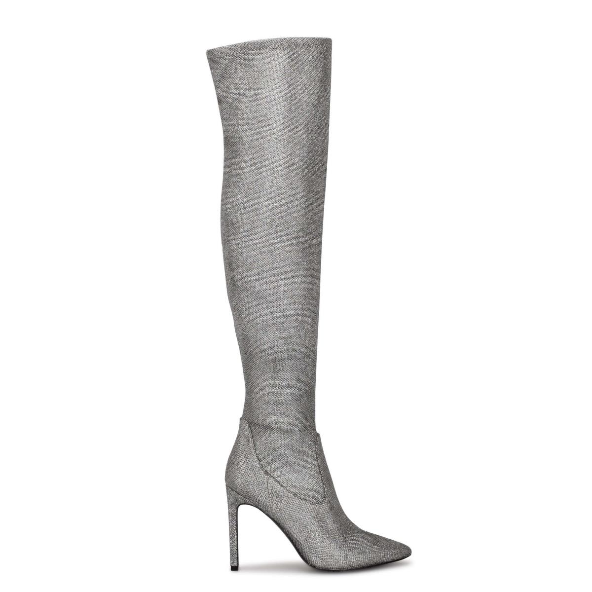 Blue / Grey Women\'s Nine West Tacy Over The Knee Boots | QWIP05431