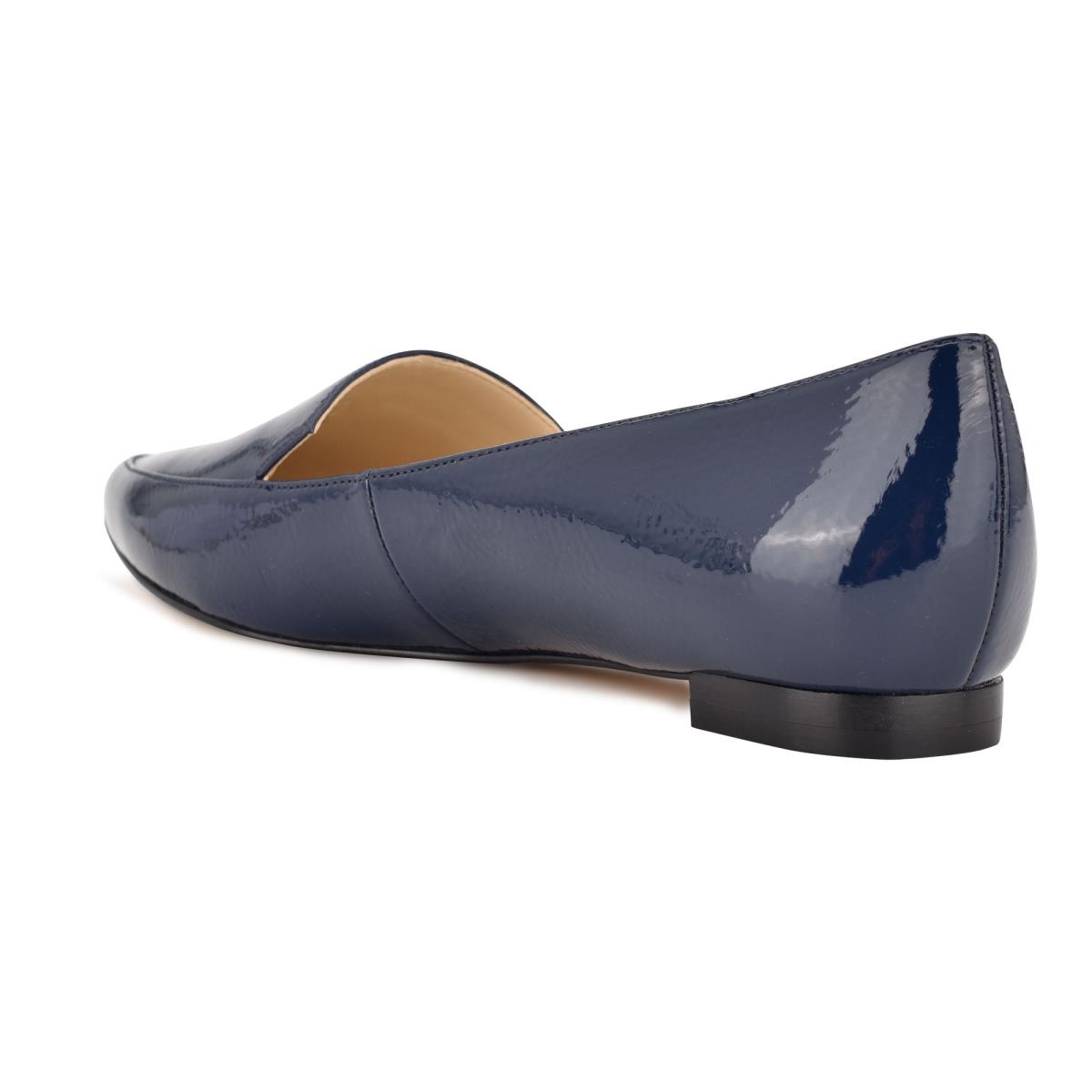 Blue Women's Nine West Abay Smoking Flats | ZHIX05916