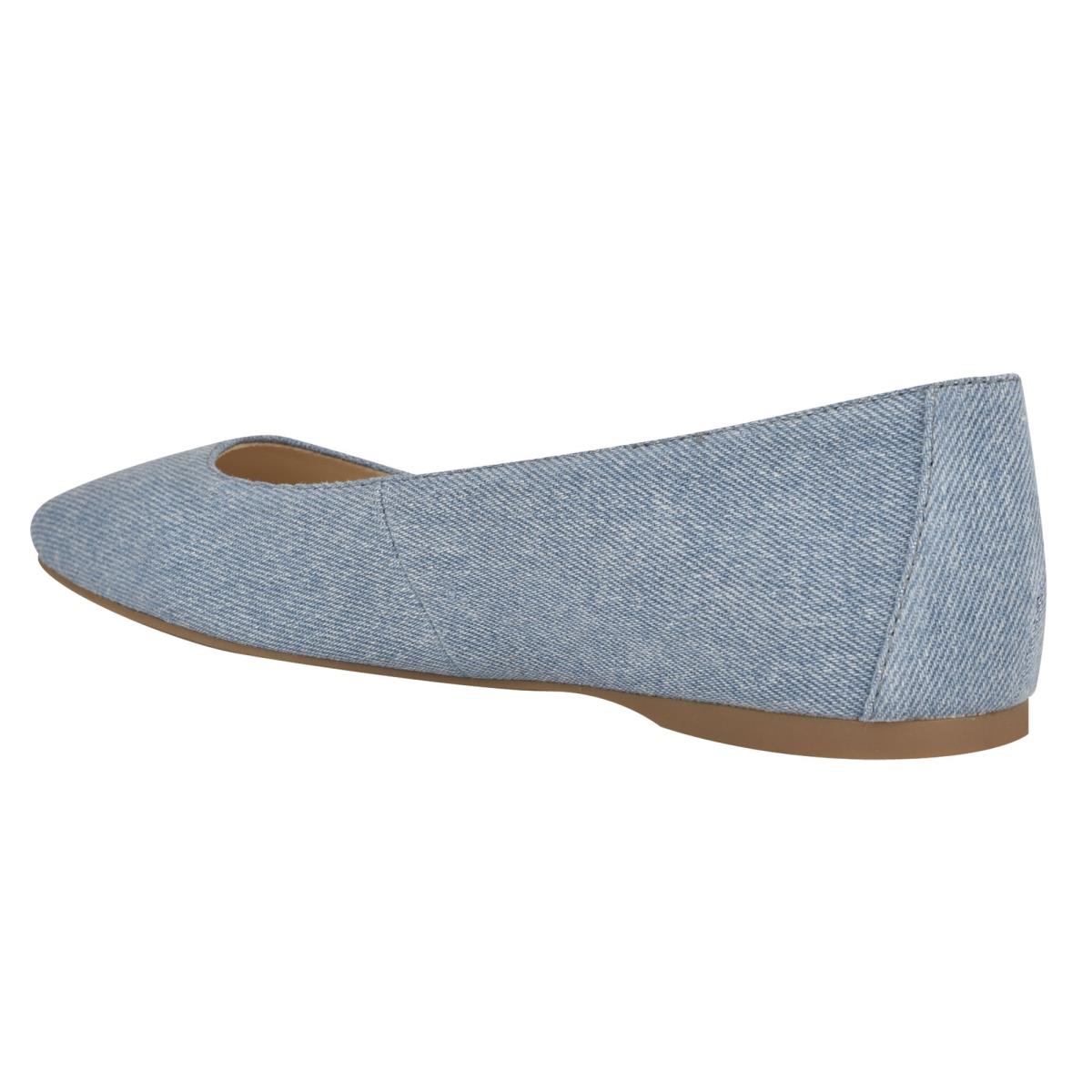 Blue Women's Nine West Alena Square-Toe Ballet Flats | NBQO91724